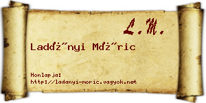 Ladányi Móric névjegykártya
